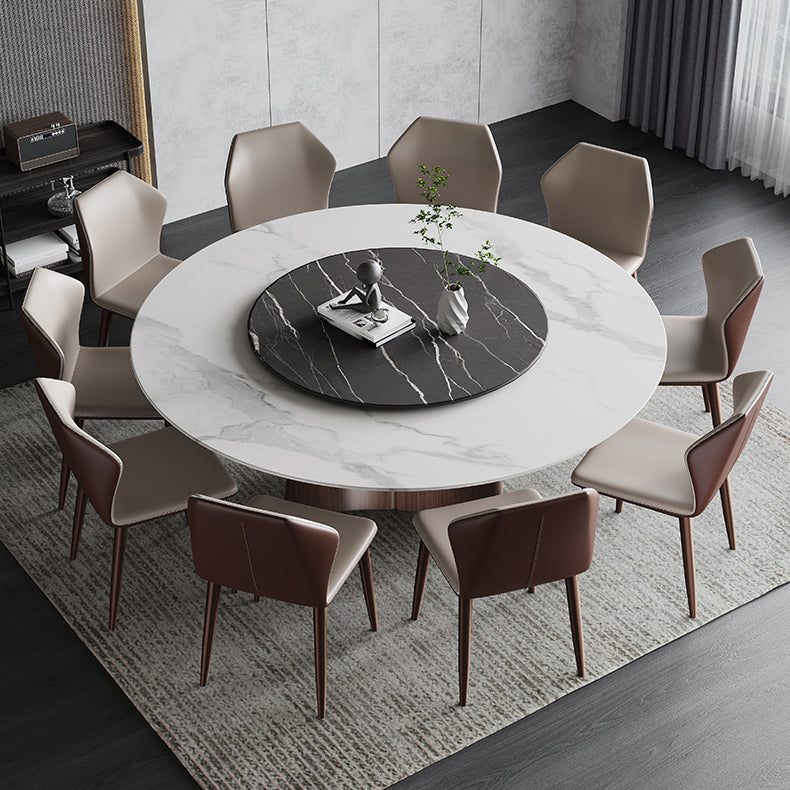 Stone Dining Table Traditional Luxury Round Dining Site Table with Pedestal Base