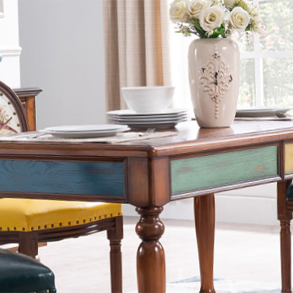 Mid-Century Modern Rectangle Dining Table Wood Table for Kitchen,55"L x 31.5"W x 29.5"H