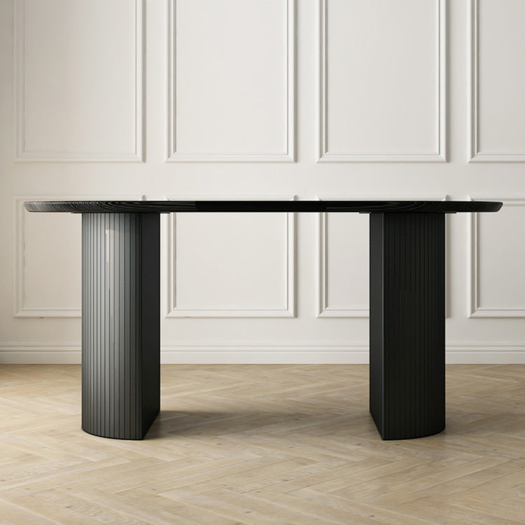 63 "Mesa de comedor moderna Mesa de comedor de pedestal ovalado para uso doméstico