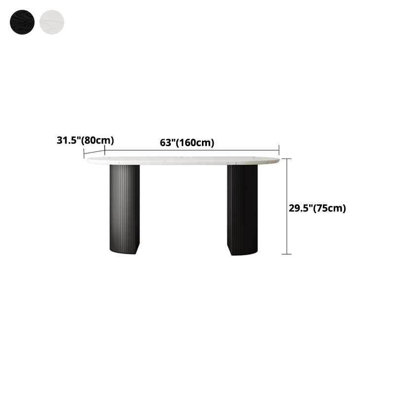 63 "Mesa de comedor moderna Mesa de comedor de pedestal ovalado para uso doméstico