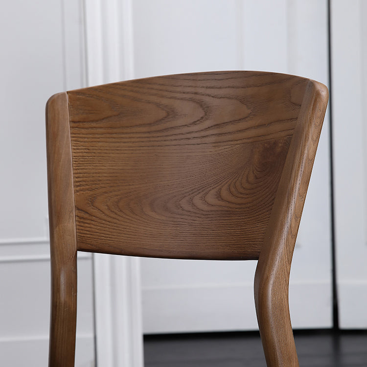 Silla lateral de comedor con respaldo abierto contemporáneo, sillas laterales de madera sin brazos con patas