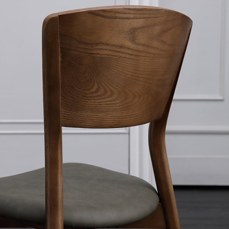 Silla lateral de comedor con respaldo abierto contemporáneo, sillas laterales de madera sin brazos con patas