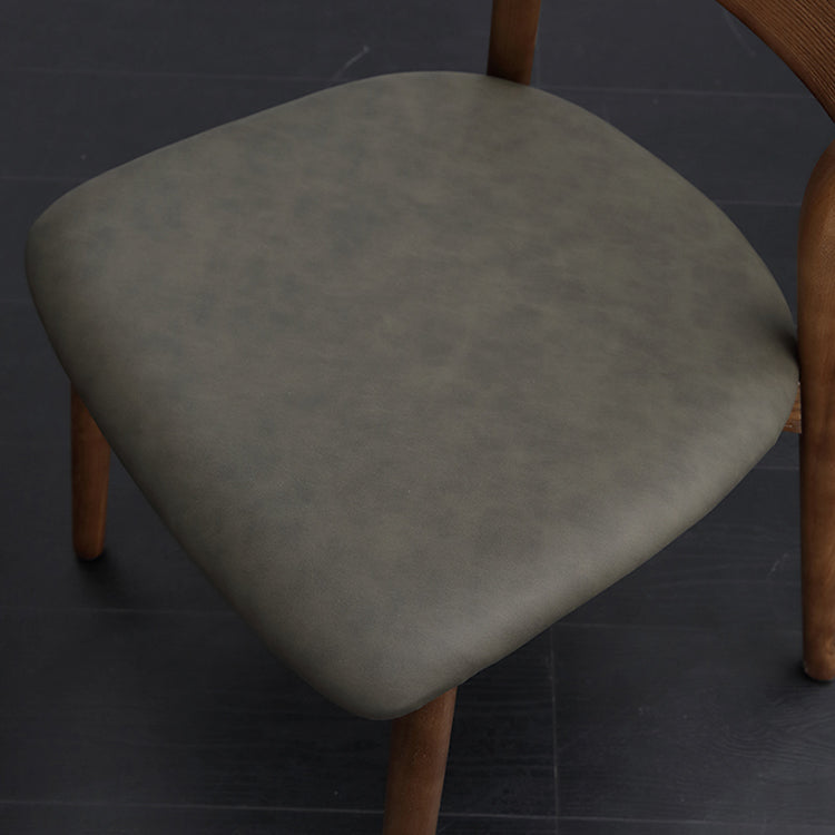 Silla lateral de comedor con respaldo abierto contemporáneo, sillas laterales de madera sin brazos con patas