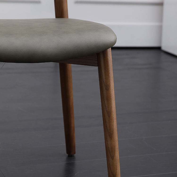 Silla lateral de comedor con respaldo abierto contemporáneo, sillas laterales de madera sin brazos con patas