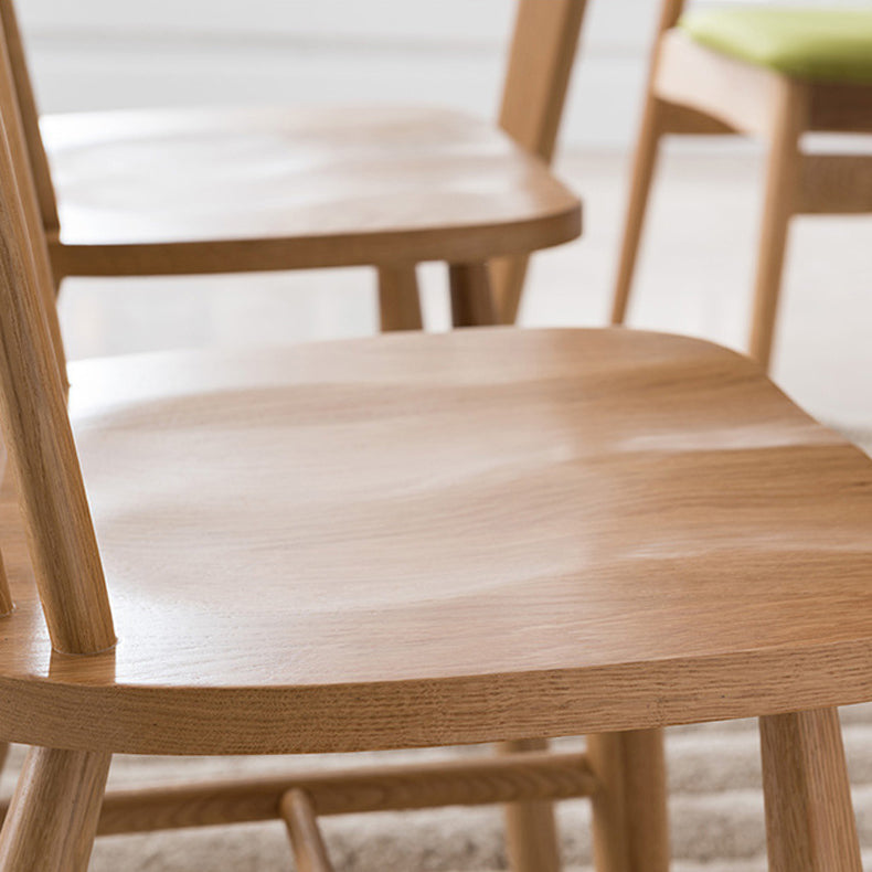 Eigentijdse Windsor rug armloze zijstoelen houten zijkant eetstoelen voor thuis