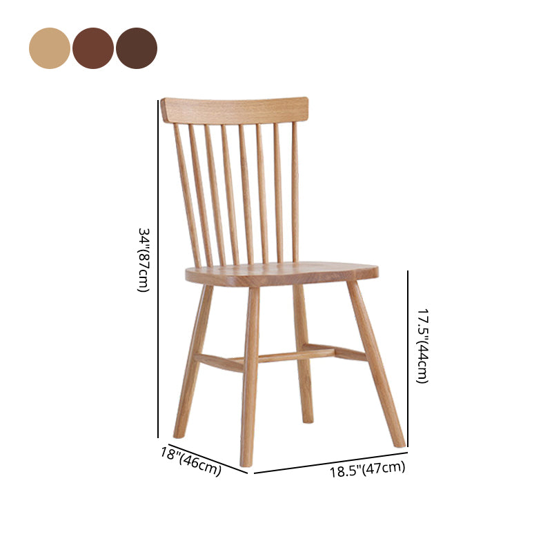 Eigentijdse Windsor rug armloze zijstoelen houten zijkant eetstoelen voor thuis
