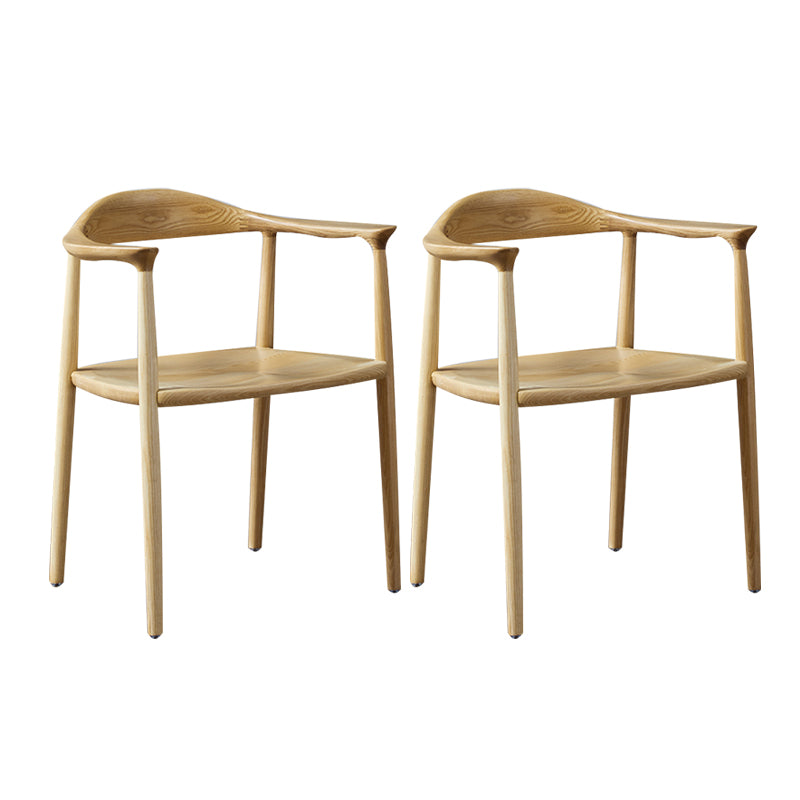 Sillas de comedor con brazo de fresno tradicional, sillones caseros con parte trasera abierta de madera maciza