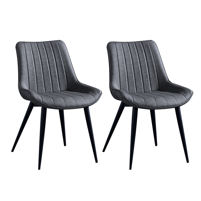 Sillas de comedor contemporáneas, sillas laterales de cocina sin brazos con patas de metal