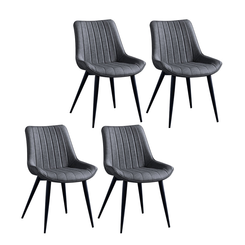 Sillas de comedor contemporáneas, sillas laterales de cocina sin brazos con patas de metal