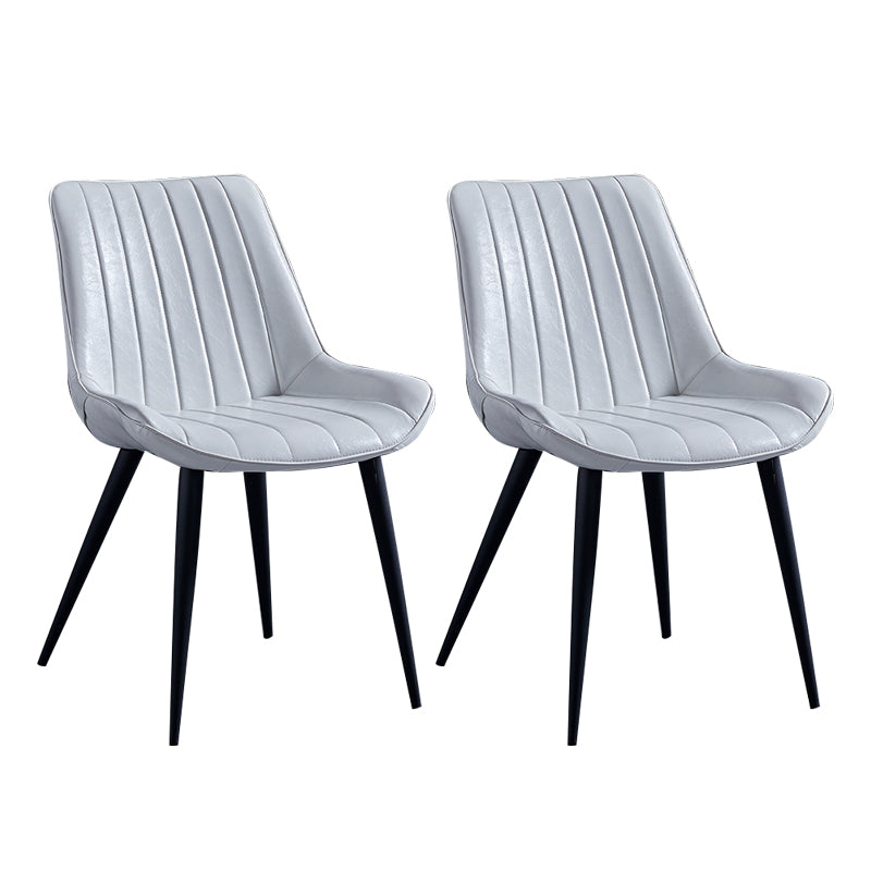 Sillas de comedor contemporáneas, sillas laterales de cocina sin brazos con patas de metal