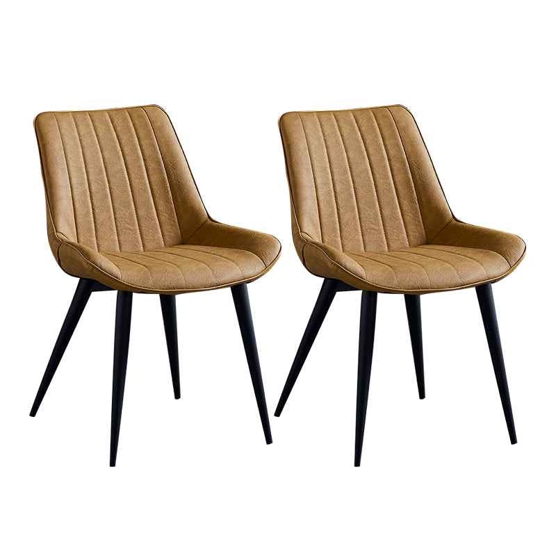 Sillas de comedor contemporáneas, sillas laterales de cocina sin brazos con patas de metal