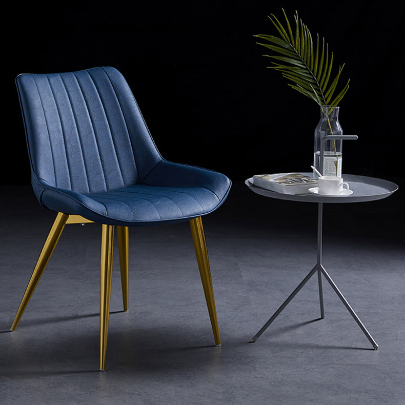 Sillas de comedor contemporáneas, sillas laterales de cocina sin brazos con patas de metal