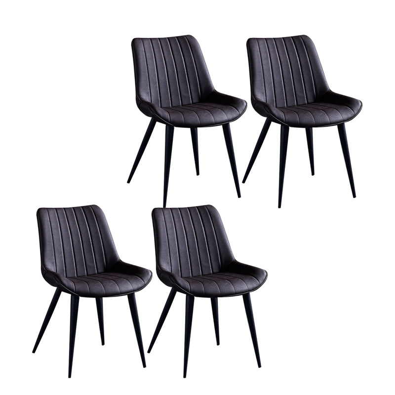 Sillas de comedor contemporáneas, sillas laterales de cocina sin brazos con patas de metal