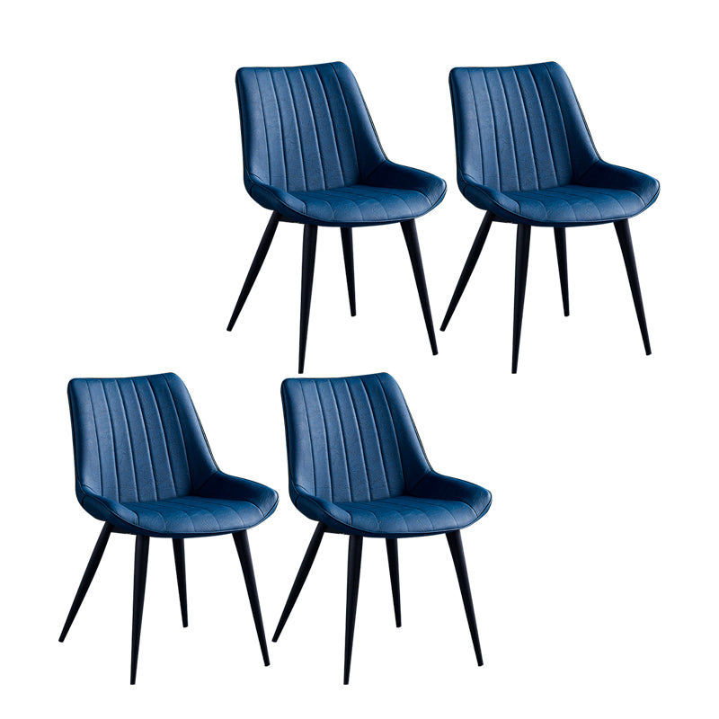 Sillas de comedor contemporáneas, sillas laterales de cocina sin brazos con patas de metal