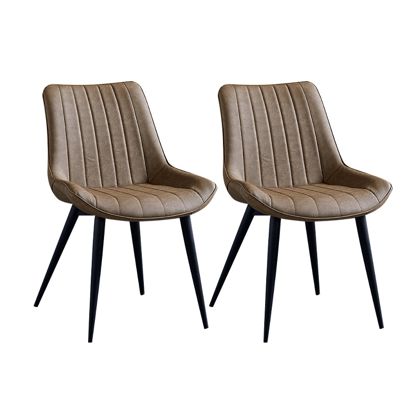 Sillas de comedor contemporáneas, sillas laterales de cocina sin brazos con patas de metal