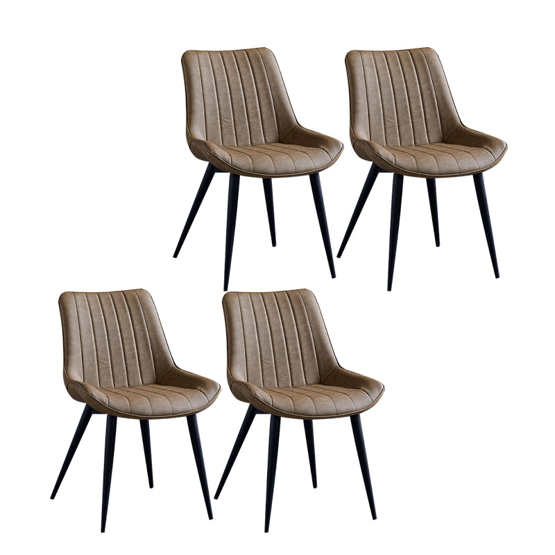 Sillas de comedor contemporáneas, sillas laterales de cocina sin brazos con patas de metal