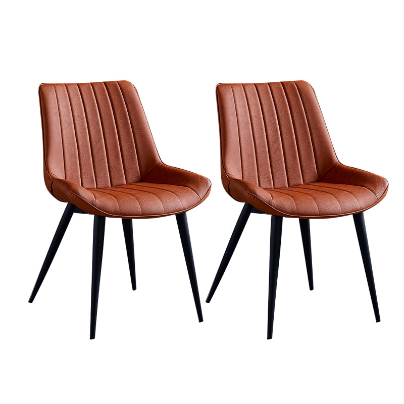 Sillas de comedor contemporáneas, sillas laterales de cocina sin brazos con patas de metal