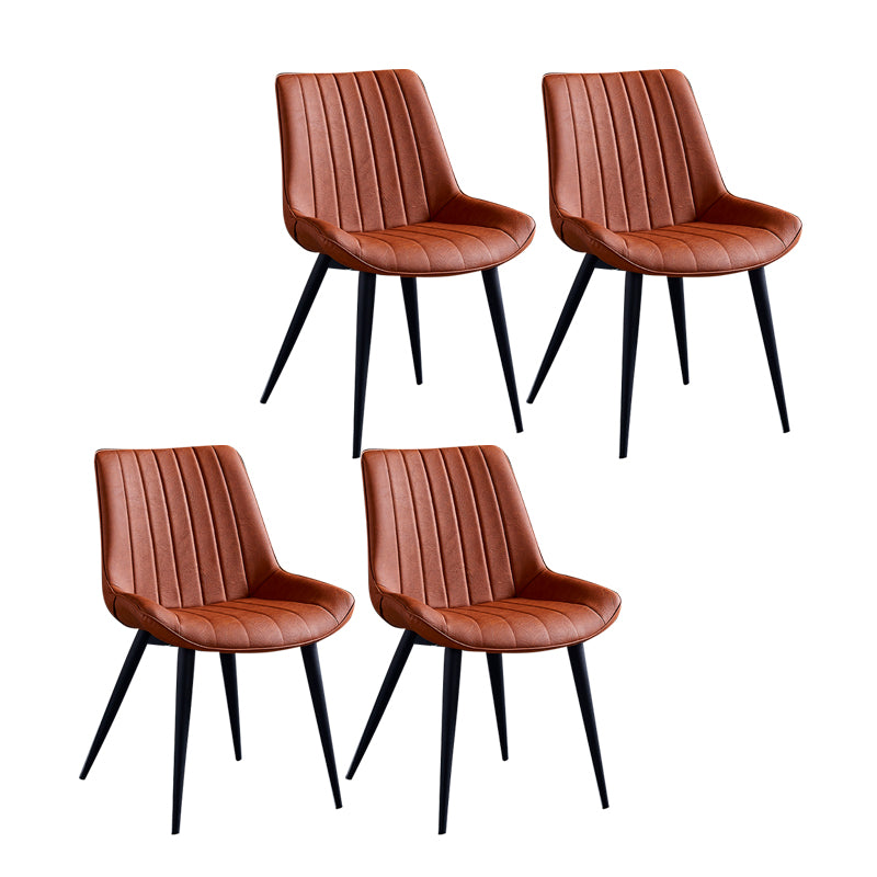 Sillas de comedor contemporáneas, sillas laterales de cocina sin brazos con patas de metal