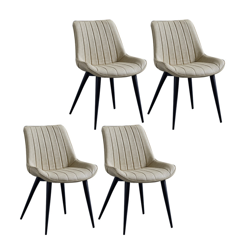 Sillas de comedor contemporáneas, sillas laterales de cocina sin brazos con patas de metal