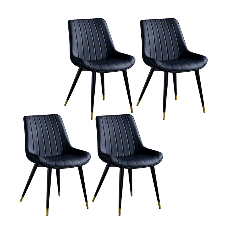 Sillas de comedor contemporáneas, sillas laterales de cocina sin brazos con patas de metal