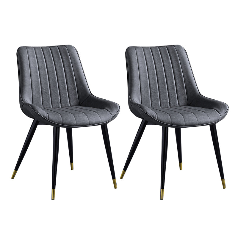 Sillas de comedor contemporáneas, sillas laterales de cocina sin brazos con patas de metal