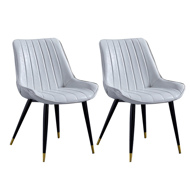 Sillas de comedor contemporáneas, sillas laterales de cocina sin brazos con patas de metal