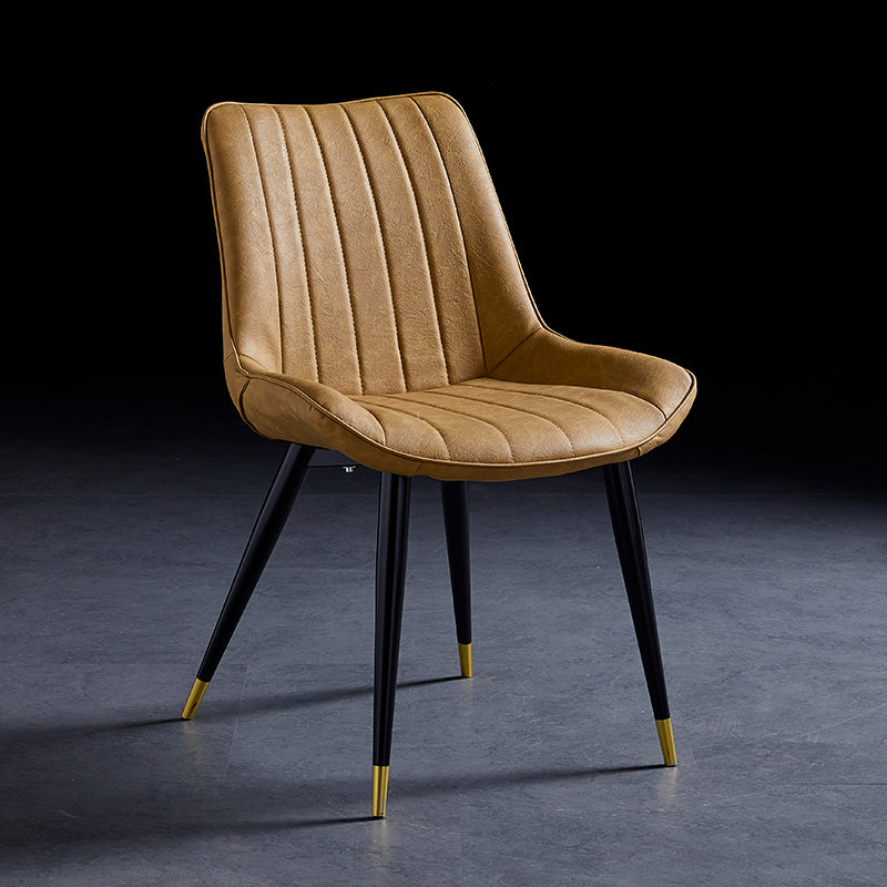 Sillas de comedor contemporáneas, sillas laterales de cocina sin brazos con patas de metal