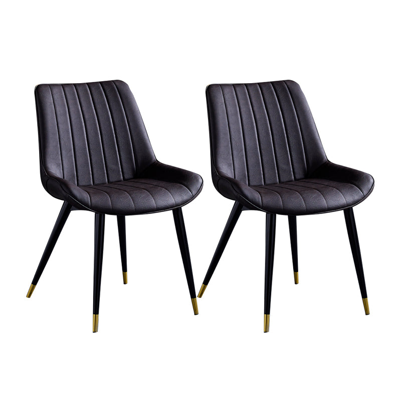 Sillas de comedor contemporáneas, sillas laterales de cocina sin brazos con patas de metal