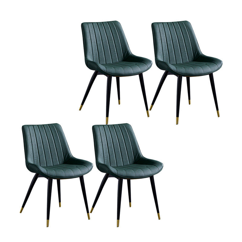 Sillas de comedor contemporáneas, sillas laterales de cocina sin brazos con patas de metal
