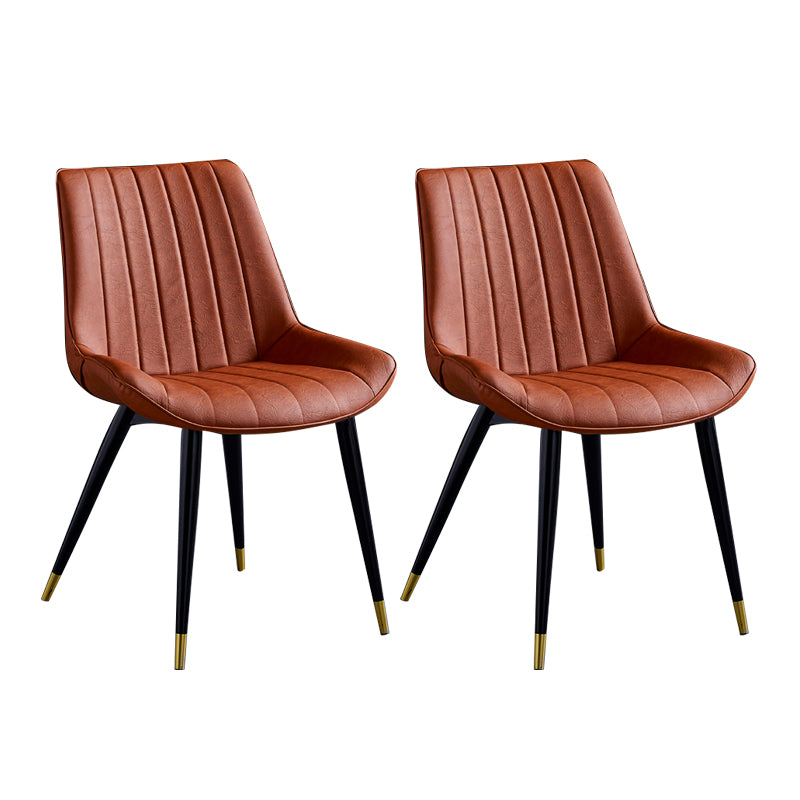 Sillas de comedor contemporáneas, sillas laterales de cocina sin brazos con patas de metal