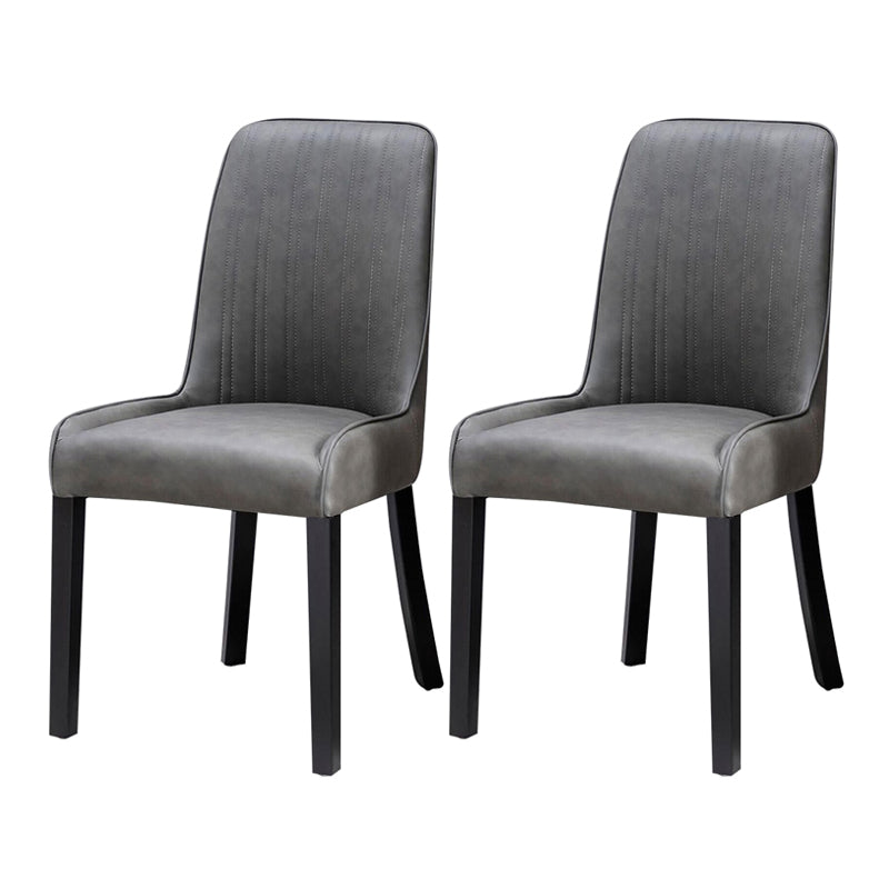 Sillas de comedor de cuero minimalista Sillas tapizadas con respaldo sólido sin brazos