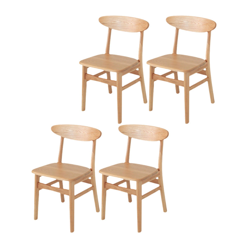 Silla lateral de comedor minimalista con respaldo abierto, sillas laterales sin brazos con patas de madera para cocina