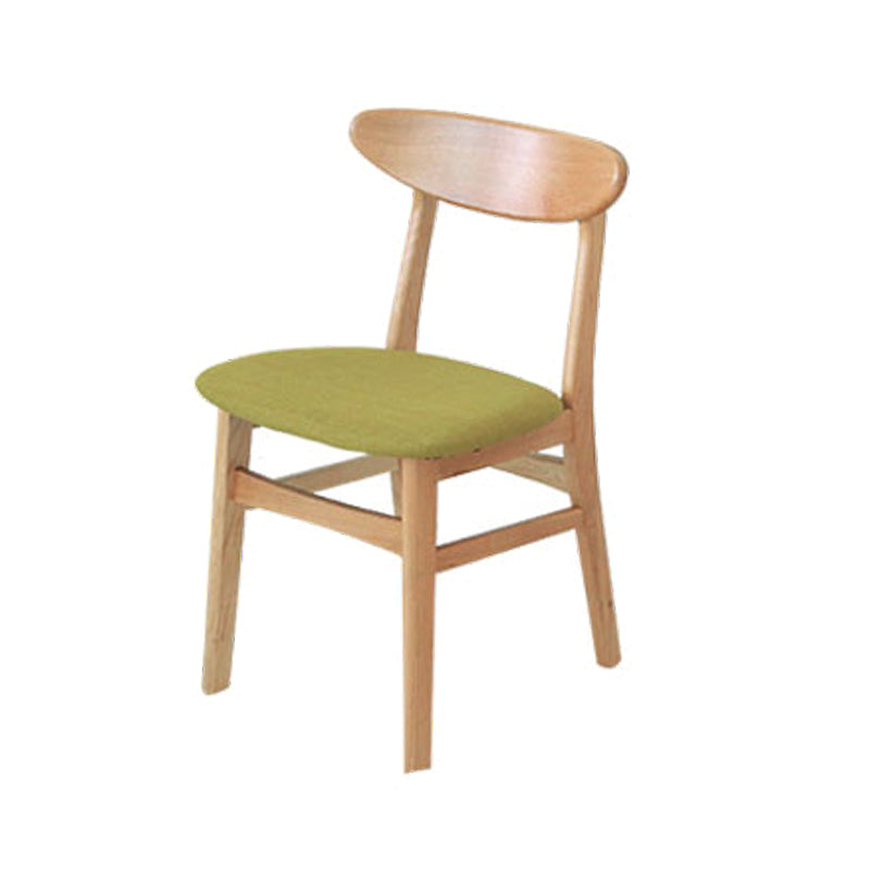 Silla lateral de comedor minimalista con respaldo abierto, sillas laterales sin brazos con patas de madera para cocina