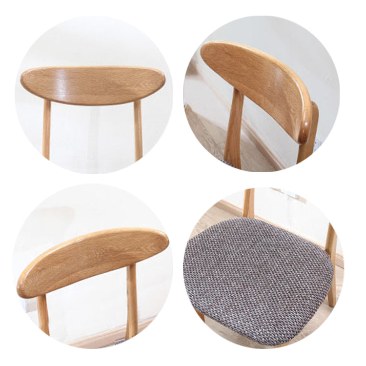 Silla lateral de comedor minimalista con respaldo abierto, sillas laterales sin brazos con patas de madera para cocina