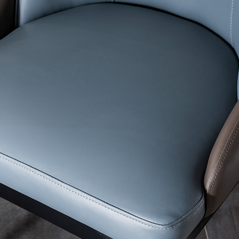 Sillas laterales con respaldo sólido sin brazos contemporáneo, sillas de comedor de cuero para el hogar