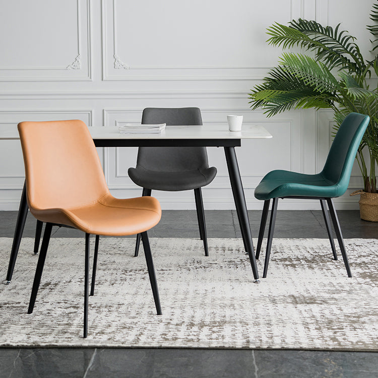 Sillas de comedor estilo moderno Sillas auxiliares de cocina sin brazos con patas de metal