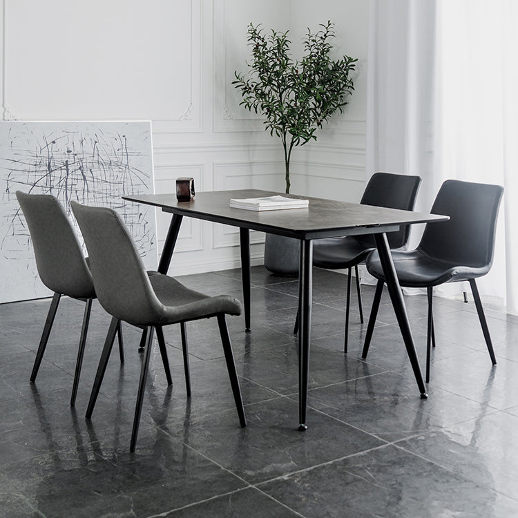 Sillas de comedor estilo moderno Sillas auxiliares de cocina sin brazos con patas de metal