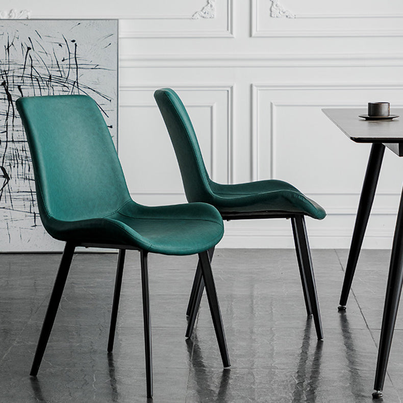 Sillas de comedor estilo moderno Sillas auxiliares de cocina sin brazos con patas de metal