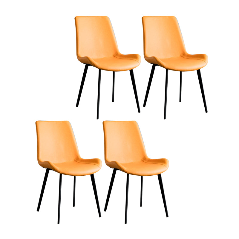 Sillas de comedor estilo moderno Sillas auxiliares de cocina sin brazos con patas de metal
