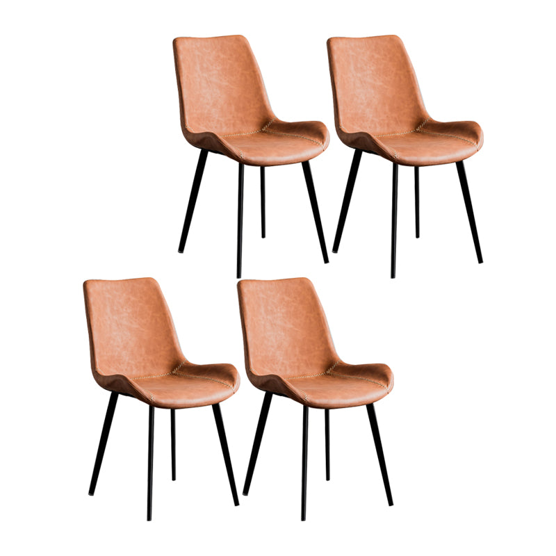 Sillas de comedor estilo moderno Sillas auxiliares de cocina sin brazos con patas de metal