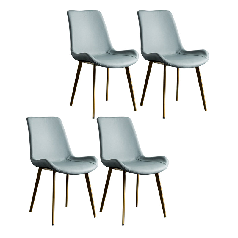 Sillas de comedor estilo moderno Sillas auxiliares de cocina sin brazos con patas de metal