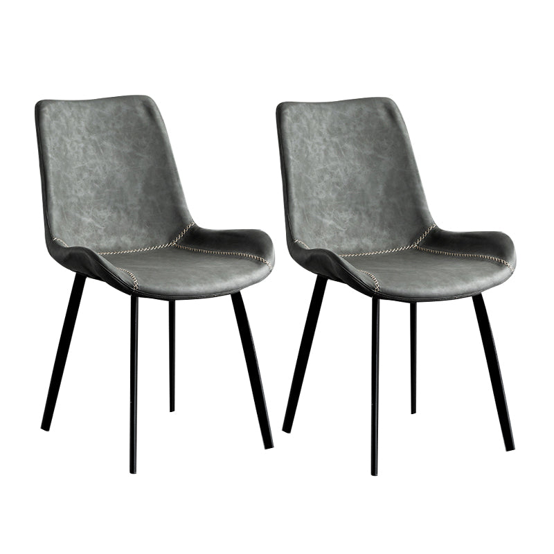 Sillas de comedor estilo moderno Sillas auxiliares de cocina sin brazos con patas de metal