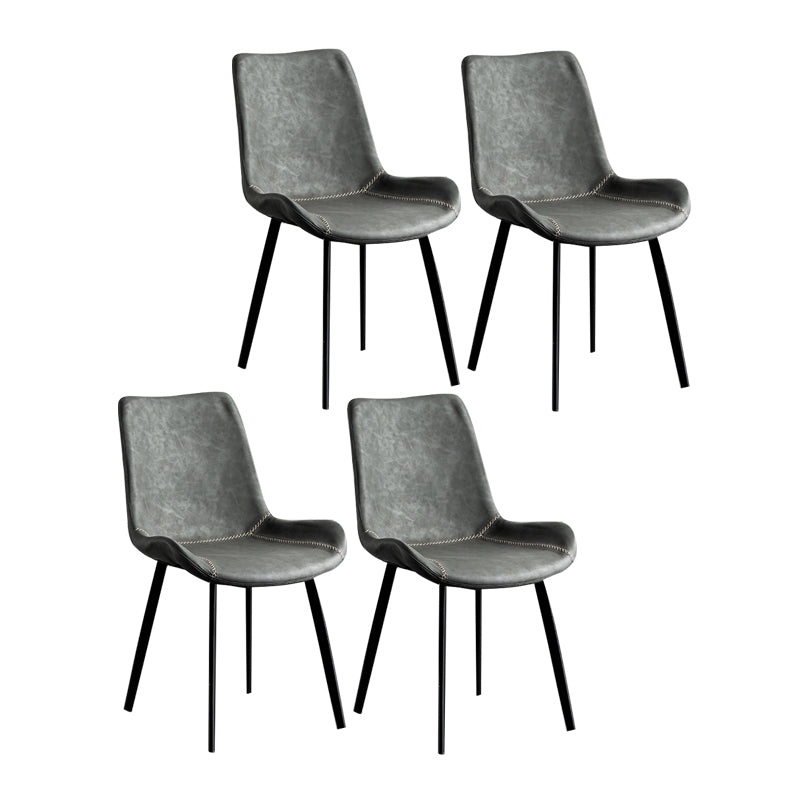 Sillas de comedor estilo moderno Sillas auxiliares de cocina sin brazos con patas de metal