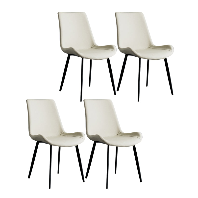 Sillas de comedor estilo moderno Sillas auxiliares de cocina sin brazos con patas de metal