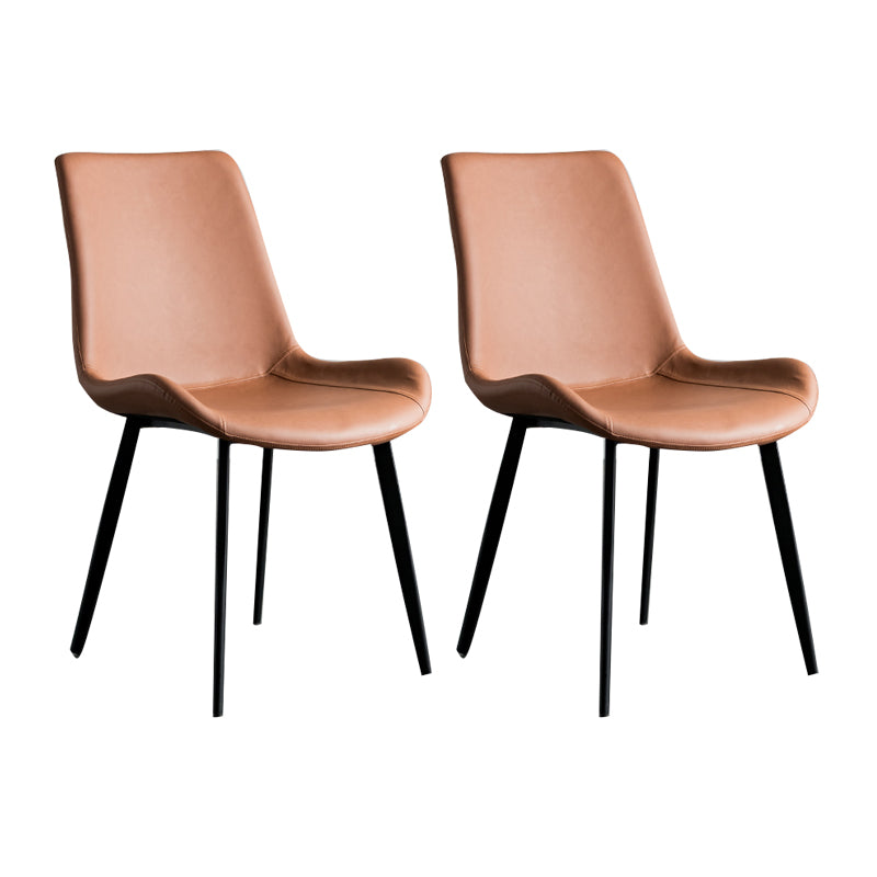 Sillas de comedor estilo moderno Sillas auxiliares de cocina sin brazos con patas de metal
