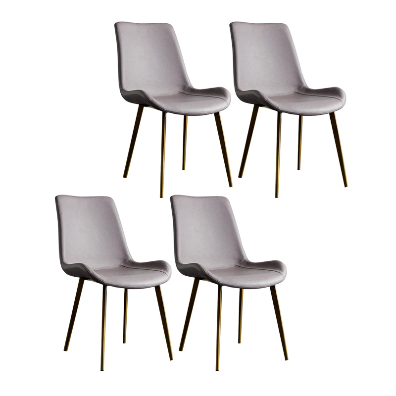 Sillas de comedor estilo moderno Sillas auxiliares de cocina sin brazos con patas de metal
