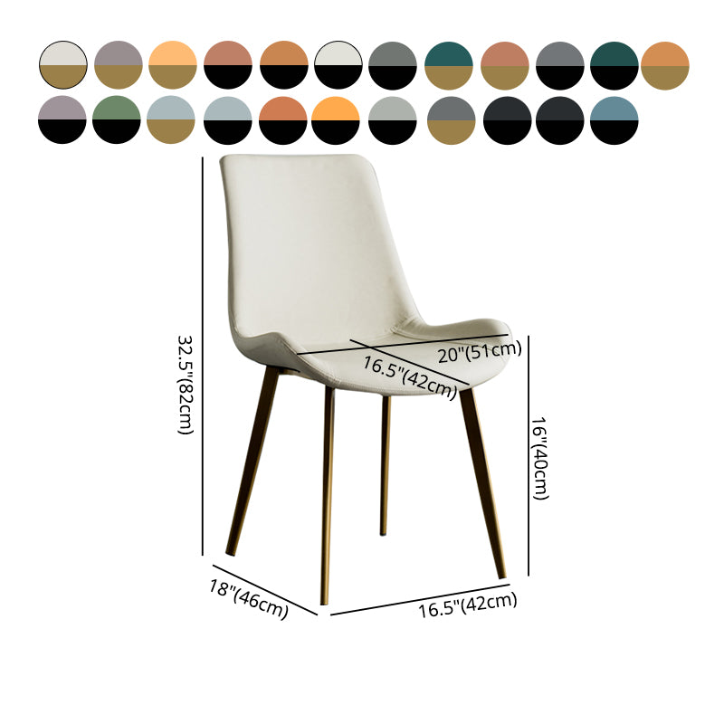 Sillas de comedor estilo moderno Sillas auxiliares de cocina sin brazos con patas de metal