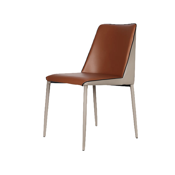 Sillas sin brazos con respaldo sólido contemporáneo, sillas de comedor de cuero para cocina