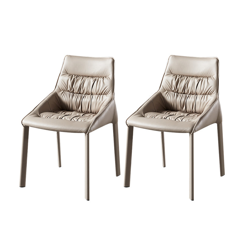 Sillas laterales de comedor de cuero contemporáneo, silla con respaldo sólido para uso doméstico