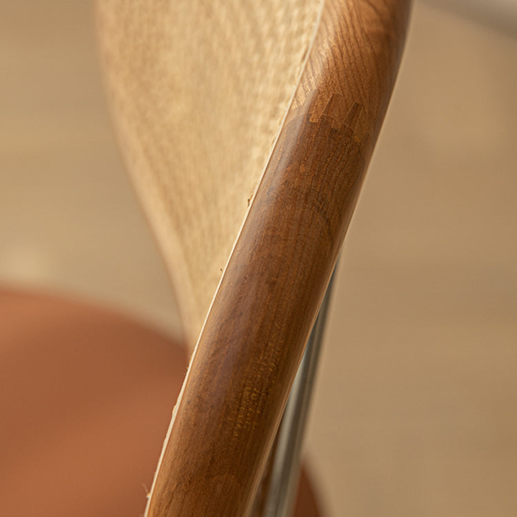 Sillas de comedor de estilo moderno, silla con respaldo abierto lateral sin brazos y patas de metal para cocina